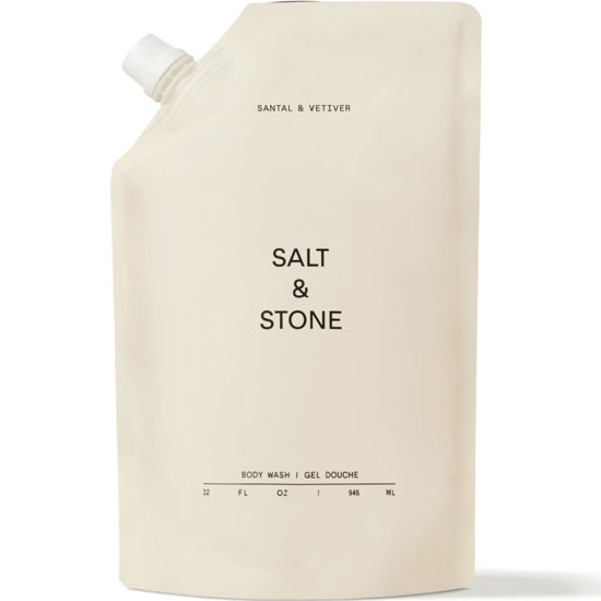 Picture of Salt & Stone Santal & Vetiver Body Wash Refill | Hydrating Gel Cleanser | Clean, Nourish & Soften Skin | Made with Niacinamide & Hyaluronic Acid | Free From Parabens, Sulfates & Pthalates (32 fl oz)