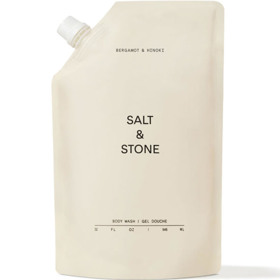 Picture of Salt & Stone Antioxidant-Rich Body Wash Refill Pouch - Bergamot & Hinoki | Cleanse, Nourish & Soften Skin with Niacinamide & Hyaluronic Acid | Free From Parabens, Sulfates & Phthalates (32 fl oz)