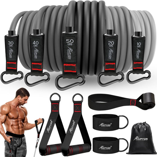 Picture of Resistance Bands 300lbs, Heavy Duty Workout Bands, Exercise Bands with Handle, Fitness Bands with Carry Bag, Door Anchor, Legs Ankle Straps for Muscle Training, Physical Therapy, Shape Body