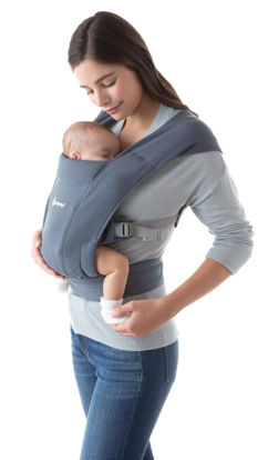 Picture of Ergobaby Embrace Cozy Newborn Baby Wrap Carrier (7-25 Pounds), Ponte Knit, Oxford Blue