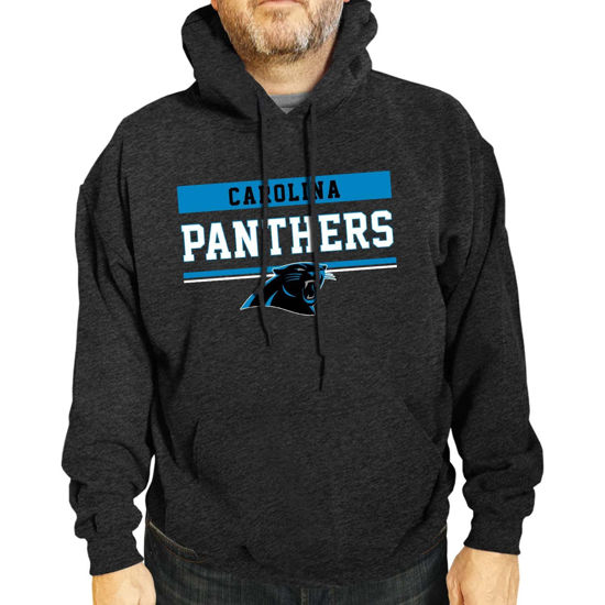 Picture of Team Fan Apparel NFL Adult Gameday Charcoal Hooded Sweatshirt - Cotton & Polyester - Stay Warm & Represent Your Team in Style (Carolina Panthers - Black, Adult X-Large)