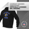 Picture of Team Fan Apparel NFL Adult Gameday Hooded Sweatshirt - Poly Fleece Cotton Blend - Stay Warm and Represent Your Team in Style (Los Angeles Rams - Black, Adult Small)