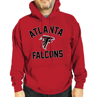 Picture of Team Fan Apparel NFL Adult Gameday Hooded Sweatshirt - Poly Fleece Cotton Blend - Stay Warm and Represent Your Team in Style (Atlanta Falcons - Red, Adult X-Large)