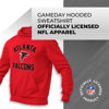 Picture of Team Fan Apparel NFL Adult Gameday Hooded Sweatshirt - Poly Fleece Cotton Blend - Stay Warm and Represent Your Team in Style (Atlanta Falcons - Red, Adult X-Large)