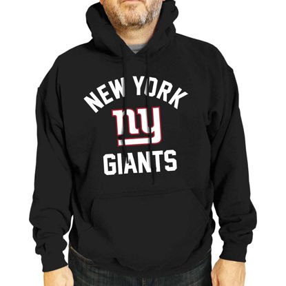 Picture of Team Fan Apparel NFL Adult Gameday Hooded Sweatshirt - Poly Fleece Cotton Blend - Stay Warm and Represent Your Team in Style (New York Giants - Black, Adult Small)