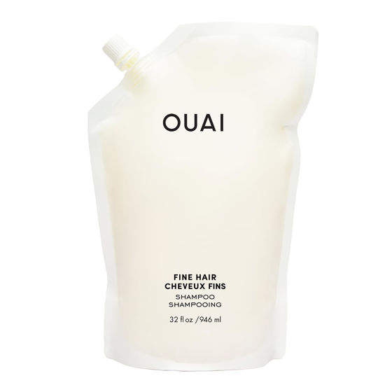 Picture of OUAI Fine Shampoo Refill - Volumizing Shampoo with Strengthening Keratin, Biotin & Chia Seed Oil for Fine Hair - Delivers Weightless Body - Paraben, Phthalate & Sulfate Free Hair Care - 32 fl oz