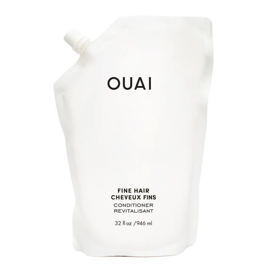 Picture of OUAI Fine Hair Conditioner Refill - Volumizing Conditioner Made with Keratin, Biotin and Chia Seed Oil - Adds Softness, Bounce and Volume - Free from Parabens, Sulfates, and Phthalates (32 oz)