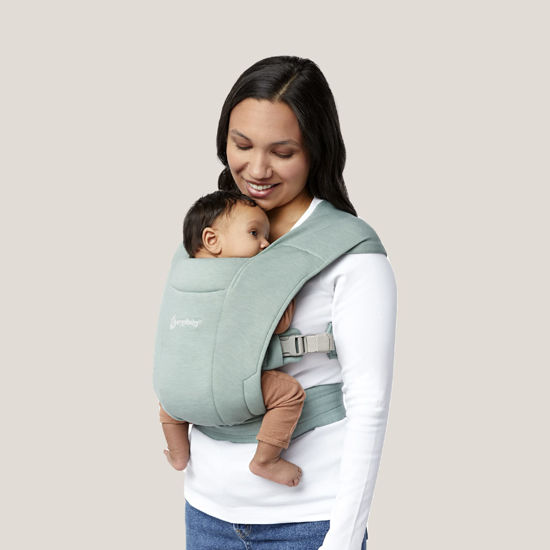 Picture of Ergobaby Embrace Cozy Newborn Essentials Baby Carrier Wrap (7-25 Pounds), Ponte Knit, Jade Green