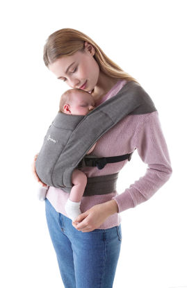 Picture of Ergobaby Embrace Cozy Newborn Baby Wrap Carrier (7-25 Pounds), Ponte Knit, Heather Grey