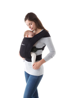 Picture of Ergobaby Embrace Cozy Newborn Baby Wrap Carrier (7-25 Pounds), Ponte Knit, Pure Black