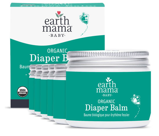 Picture of Earth Mama Organic Economy Size Diaper Balm | Diaper Cream for Baby | EWG Verified, Petroleum & Artificial Fragrance-Free with Calendula for Sensitive Skin, 4-Fluid Ounce (6-Pack)