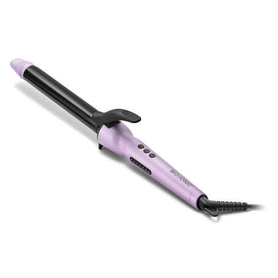 Picture of BIO IONIC Long Barrel Styler, 1" Curling Iron with Moisture Heat Technology & NanoIonic MX, Versatile Curling Wand with Adjustable Heat Settings, Soft Amethyst