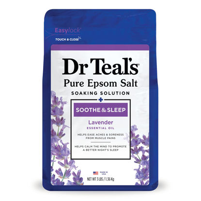 Picture of Dr Teal's Epsom Salt Soaking Solution, Soothe & Sleep, Lavender, 3lbs (Packaging May Vary)