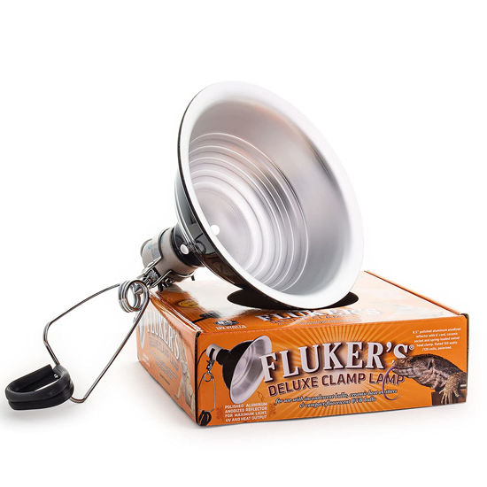 Picture of Fluker's Repta-Clamp Lamp, Heavy Duty Clamp Light For Reptile Tanks and Terrariums, UL/CUL Approved, Great for Reptile Basking, 150-Watt Maximum with On/Off Switch, 8.5"