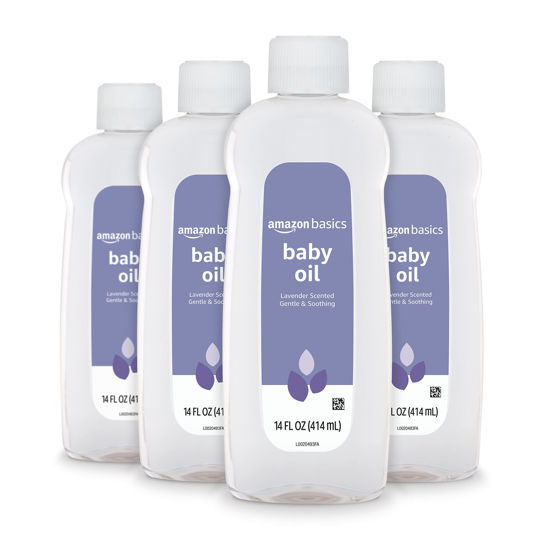 Picture of Amazon Basics Baby Oil, Lavender Scented, 14 Fl Oz (Pack of 4) (Previously Solimo)