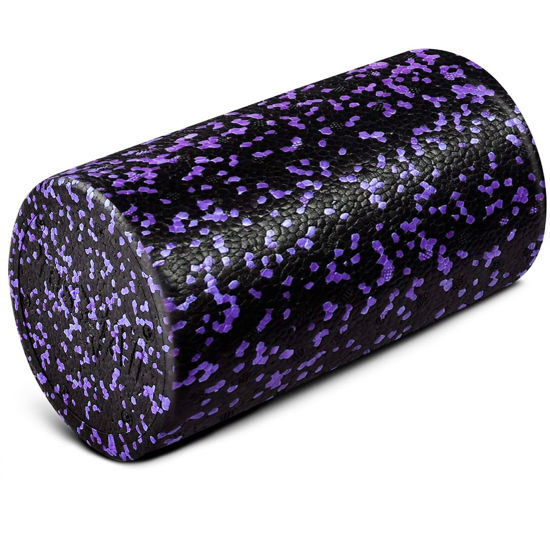 Picture of Yes4All High Density Foam Roller for Back, Variety of Sizes & Colors for Yoga, Pilates - Purple Speckled - 12 Inches