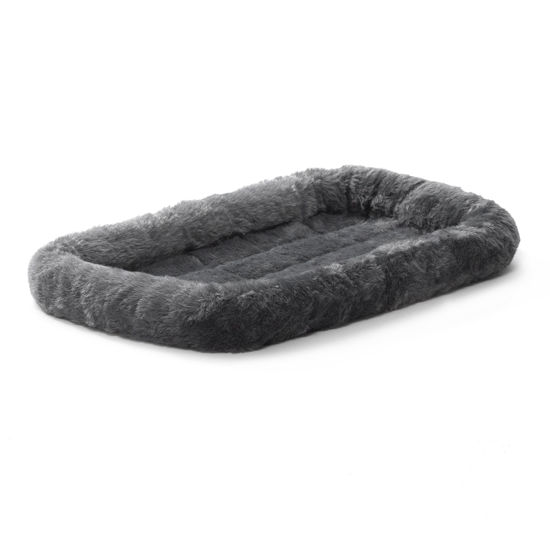 Picture of MidWest Homes for Pets Bolster Dpg Bed 22L-Inch Gray Dog Bed or Cat Bed w/ Comfortable Bolster | Ideal for XS Dog Breeds & Fits a 22-Inch Crate | Easy Maintenance Machine Wash & Dry