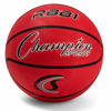 Picture of Champion Sports Rubber Official Basketball, Heavy Duty - Pro-Style Basketballs, Premium Basketball Equipment, Indoor Outdoor - Physical Education Supplies (Size 7, Red)