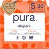 Picture of Pura Size 5 Eco-Friendly Diapers (24-35lbs) Totally Chlorine Free (TCF) Hypoallergenic, Soft Organic Cotton, Sustainable Comfort, 12 Hours Leak Protection, Allergy UK,1 Pack of 20 Diapers