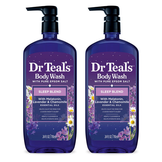 Picture of Dr Teal's Sleep Blend Body Wash with Pure Epsom Salt, Melatonin & Essential Oil Blend, 24 fl oz (Pack of 2)