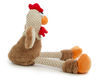 Picture of goDog Checkers Skinny Rooster Squeaky Plush Dog Toy, Chew Guard Technology - Brown, Small