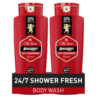 Picture of Old Spice Body Wash for Men, 24/7 Shower Fresh with Lasting Scent, Red Collection, Swagger with Cedarwood Scent, 24 fl oz (Pack of 2)