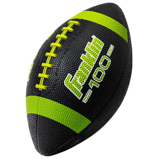 Picture of Franklin Sports Grip-Rite 100 Rubber Junior Football, Black/Lime