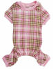 Picture of Pink Plaid Pet Dog Pajamas Shirts, Girth 22-26" Back Length 20" Large