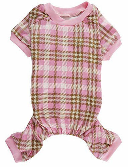 Picture of Pink Plaid Pet Dog Pajamas Shirts, Girth 22-26" Back Length 20" Large