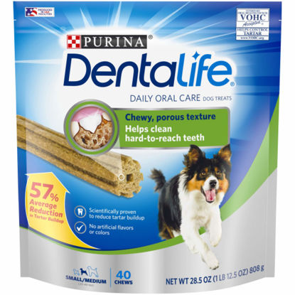 Picture of DentaLife Made in USA Facilities Small/Medium Dog Dental Chews, Daily - 40 ct. Pouch