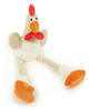 Picture of goDog Checkers Skinny Rooster Squeaky Plush Dog Toy, Chew Guard Technology - White, Large