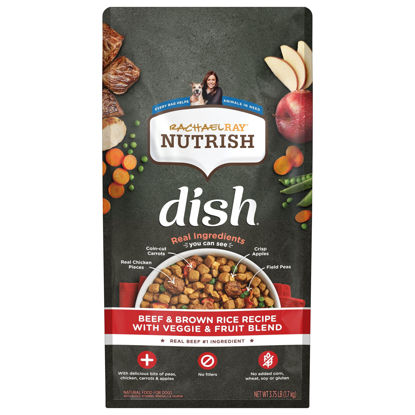 Picture of Rachael Ray Nutrish Dish Premium Natural Dry Dog Food with Added Vitamins, Minerals & Taurine, Beef & Brown Rice Recipe with Veggies, Fruit & Chicken, 3.75 Pounds