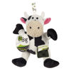 Picture of goDog Checkers Sitting Cow Squeaky Plush Dog Toy, Chew Guard Technology - White, Small