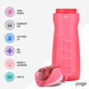 Picture of Pogo 64oz Plastic Water Bottle with Leak-Proof Chug Lid and Carry Handle, Reusable, BPA Free, Capacity Markings, Dishwasher Safe, Perfect for Travel, School, Outdoors, and Gym, Pink