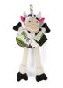 Picture of goDog Checkers Skinny Cow Squeaky Plush Dog Toy, Chew Guard Technology - White, Small