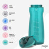 Picture of Pogo 64oz Plastic Water Bottle with Leak-Proof Chug Lid and Carry Handle, Reusable, BPA Free, Capacity Markings, Dishwasher Safe, Perfect for Travel, School, Outdoors, and Gym, Teal