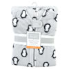 Picture of Hudson Baby Unisex Baby Plush Sleeping Bag, Sack, Blanket, Long-Sleeve Gray Penguin, 18-24 Months