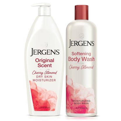 Picture of Jergens Original Scent, Cherry Almond, Dry Skin Moisturizer and Softening Body Wash, 2ct Bundle