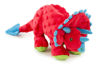 Picture of goDog Dinos Frills Squeaky Plush Dog Toy, Chew Guard Technology - Red, Large