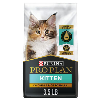 Picture of Purina Pro Plan With Probiotics, High Protein Dry Kitten Food, Chicken & Rice Formula - 3.5 lb. Bag