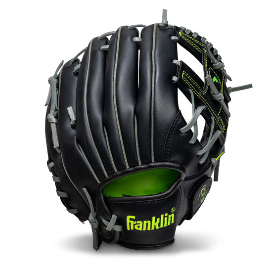 Picture of Franklin Sports unisex adult 11" - Web Franklin Sports Baseball and Softball Glove Fieldmaster Midnight Youth Baseball Gloves I, Black, 11.0 US