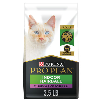 Picture of Purina Pro Plan Hairball Management, Indoor Cat Food, Turkey and Rice Formula - 3.5 lb. Bag