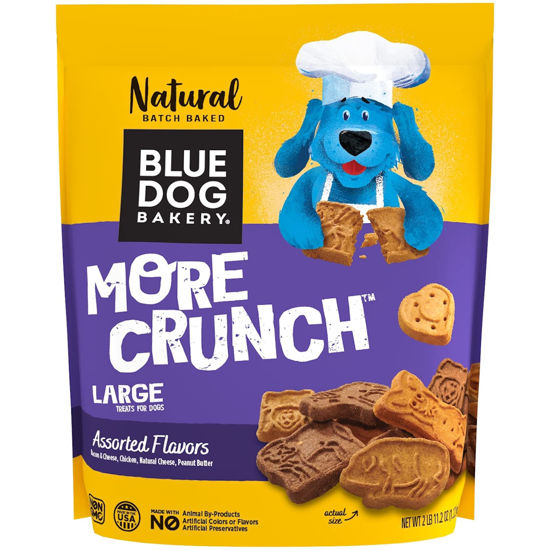 Picture of Blue Dog Bakery Natural Dog Treats, More Crunch Large, Assorted Flavors, 11.2 oz, 2lb Bag