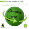 Picture of Champion Sports Extreme Series Soccer Ball, Regulation Size 5 - Collegiate, Professional, and League Standard Kick Balls - All Weather, Soft Touch, Maximum Air Retention - For Adults, Teenagers, Green