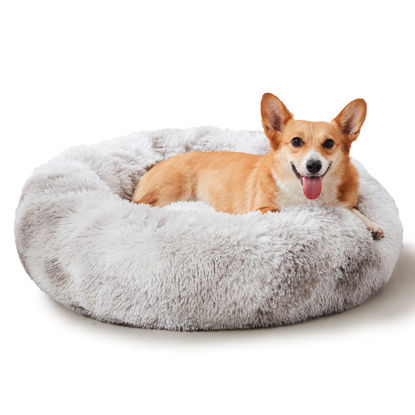 Picture of WESTERN HOME WH Calming Dog & Cat Bed, Anti-Anxiety Donut Cuddler Warming Cozy Soft Round Bed, Fluffy Faux Fur Plush Cushion Bed for Small Medium Dogs and Cats