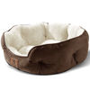 Picture of Asvin Small Dog Bed for Small Dogs, Cat Beds for Indoor Cats, Pet Bed for Puppy and Kitty, Extra Soft & Machine Washable with Anti-Slip & Water-Resistant Oxford Bottom, Brown, 20 inches