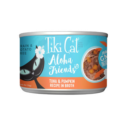 Picture of Tiki Cat Aloha Friends, Tuna & Pumpkin, Grain-Free & High Moisture, Wet Cat Food for All Life Stages 5.5 oz. Cans (Pack of 8)