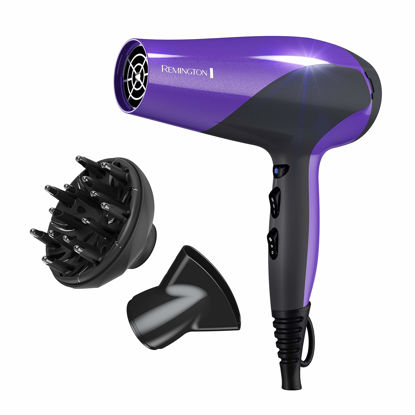 Picture of Remington Damage Protection Hair Dryer with Ceramic + Ionic + Tourmaline Technology,Purple, 3 Piece Set