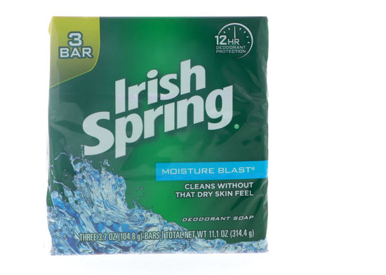 Picture of Irish Spring Moisture Blast Deodorant Bar Soap, 3.75 oz bars, 3 ea (Pack of 12)