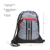 Picture of adidas Alliance 2 Sackpack Draw String Bag, Two Tone Grey Two/Black/Bright Red, One Size